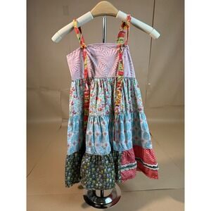 Matilda Jane Girls Serendipity Tiered Dress Colorful Floral‎ Print Size 6